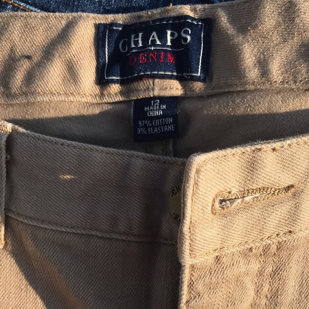 Chaps size 12 tan denim pants in great condition